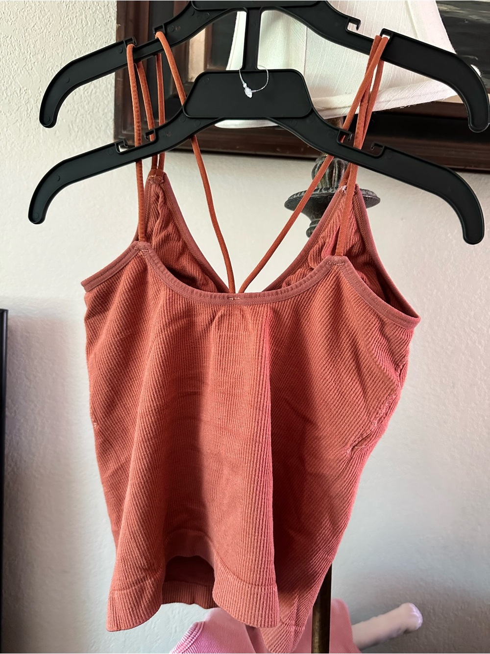 Target Pink Ribbed Crop Tank & Rust Spaghetti Strap Cami - Women Tops - Picture 7 of 8